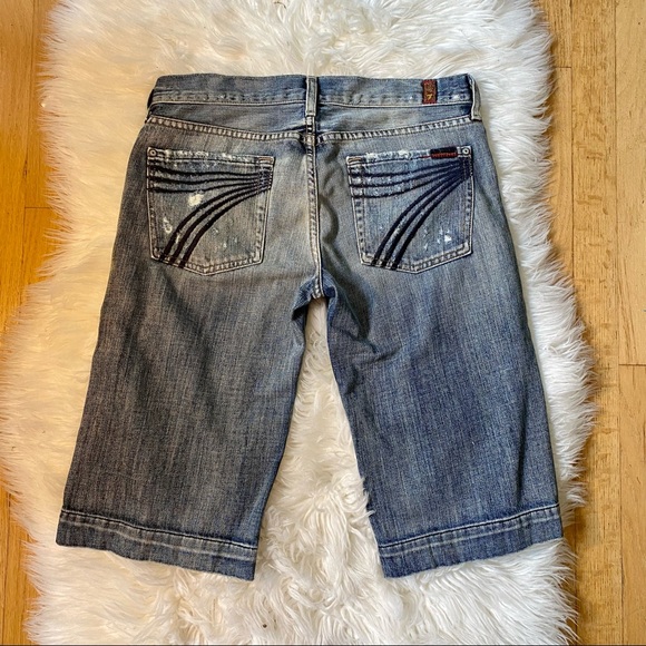 7 For All Mankind Pants - 7 for All Mankind Dojo Distressed Shorts Sz 28